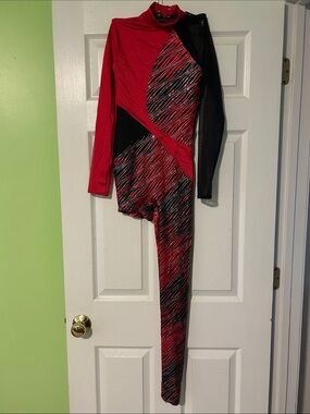 Weissman Red and Black Sparkle Dance Costume